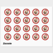 Stickers ronds de chiens de Noël Golden Retriever (Feuille)