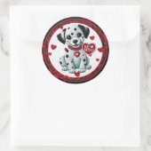 Stickers ronds de chiot dalmate - Be Mine Valentin (Sac)
