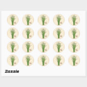 Stickers ronds de ciboulette d'ail (Feuille)