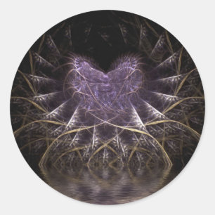 Stickers ronds de coeur violet