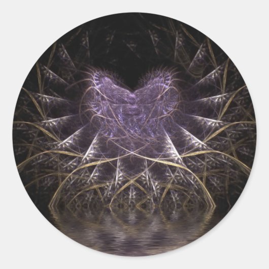 Stickers ronds de coeur violet (Devant)