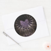 Stickers ronds de coeur violet (Enveloppe)