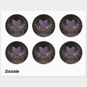 Stickers ronds de coeur violet (Feuille)