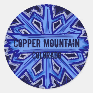 stickers ronds de flocon de neige du Colorado de C