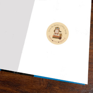 Stickers ronds de la bibliothèque de classe Chouet