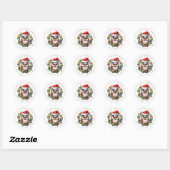 Stickers ronds de la Chouette de Noël (Feuille)