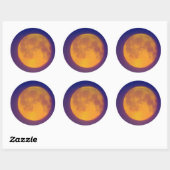 Stickers ronds de la lune d'or (Feuille)