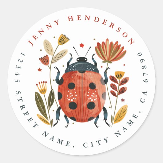 Stickers ronds de Ladybug été mignons (Devant)