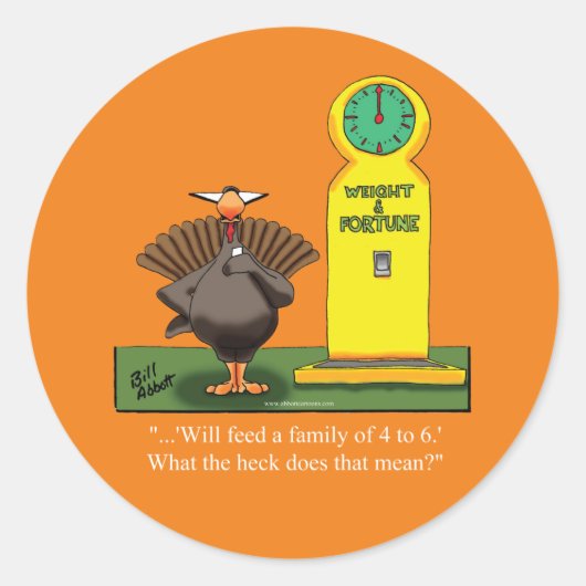 Stickers ronds de l'Humour de Thanksgiving amusant (Devant)