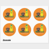 Stickers ronds de l'Humour de Thanksgiving amusant (Feuille)