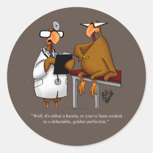 Stickers ronds de l'Humour de Thanksgiving drôle