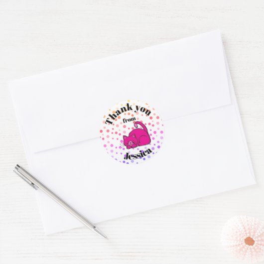 Stickers ronds de Merci personnalisés (Enveloppe)