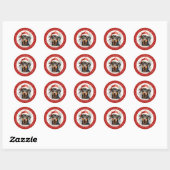 Stickers ronds de Noël Doberman (Feuille)