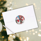 Stickers ronds de Noël Frosty & Père Noël Snowmen