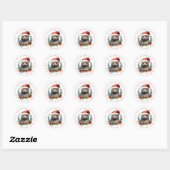 Stickers ronds de phoque de Noël (Feuille)