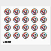 Stickers ronds de pingouin (Feuille)