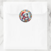 Stickers ronds de pingouin (Sac)