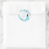 Stickers ronds de Quinceanera bleu ciel (Sac)