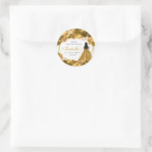 Stickers ronds de Quinceanera Floral Or (Sac)