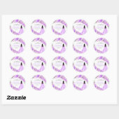 Stickers ronds de Quinceanera violet Lilac (Feuille)