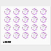 Stickers ronds de Quinceanera violet Lilac (Feuille)