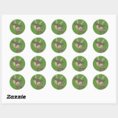 Stickers ronds de rennes de Noël (Feuille)