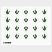 Stickers ronds Dinosaures verts (Feuille)