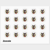Stickers ronds Doberman (Feuille)