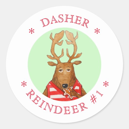 Stickers ronds du DASHER REINDEER (Devant)