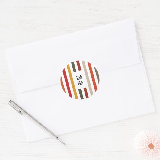 Stickers ronds Echo Trails - Stripes de teintes de (Enveloppe)