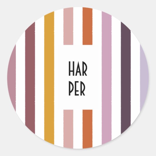 Stickers ronds Echo Trails - Stripes de teintes ro (Devant)