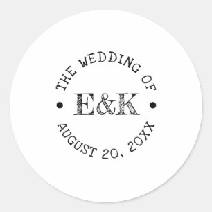 Stickers ronds Emblem Bride Rustique et Groom
