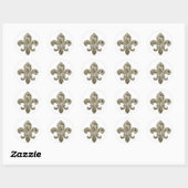 Stickers ronds Fleur de Lis Or (Feuille)