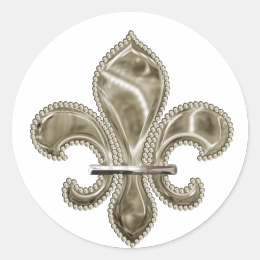 Stickers ronds Fleur de Lis Or (Devant)