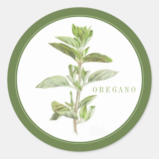 Stickers ronds FRAIS OREGANO (+texte) Vert (Devant)