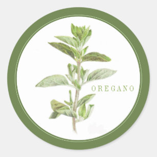 Stickers ronds FRAIS OREGANO (+texte) Vert