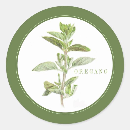Stickers ronds FRAIS OREGANO (+texte) Vert (Devant)