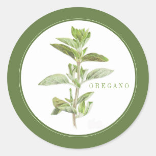 Stickers ronds FRAIS OREGANO (+texte) Vert