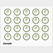Stickers ronds FRAIS SAGE (+texte) Vert (Feuille)