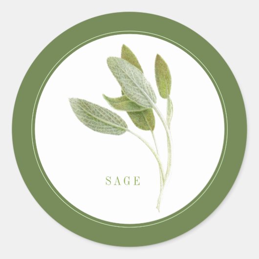 Stickers ronds FRAIS SAGE (+texte) Vert (Devant)
