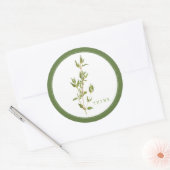Stickers ronds FRAIS THYME (+texte) Vert (Enveloppe)