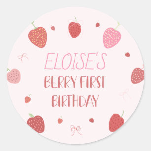Stickers ronds fraises 1er Berry Premier anniversa