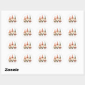 Stickers ronds Gnomes de Noël mignons (Feuille)