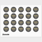 Stickers ronds Gold Shine Chalkboard Graduation (Feuille)