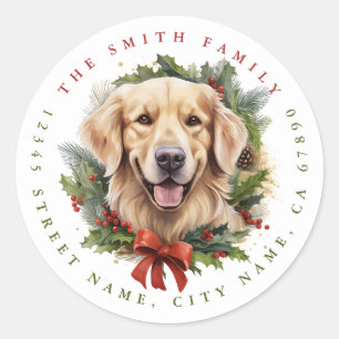 Stickers ronds Golden Retriever