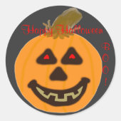 Stickers ronds Halloween heureux Citrouille souria (Devant)