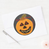Stickers ronds Halloween heureux Citrouille souria (Enveloppe)