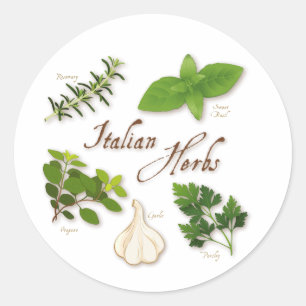 Stickers ronds Herbes italiennes
