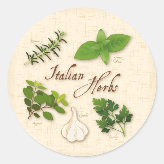 Stickers ronds Herbes italiennes (Devant)
