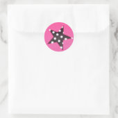 Stickers ronds Hot Rose Star Design (Sac)